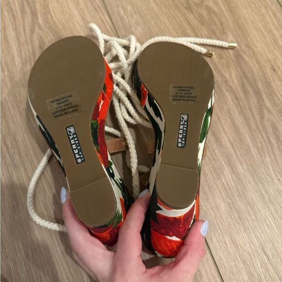 Milly for Sperry Topsider Floral Wedge Sandals with rope lace up - Picture 4 of 5